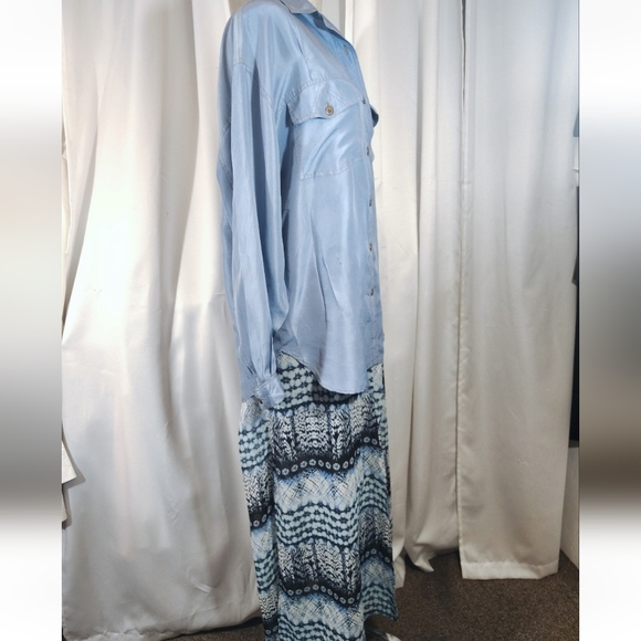 2 Pc:Tommy Bahama Silk Blouse Blue+ Maurices Skirt TAG, Tye, Tropical, XL - Picture 14 of 16